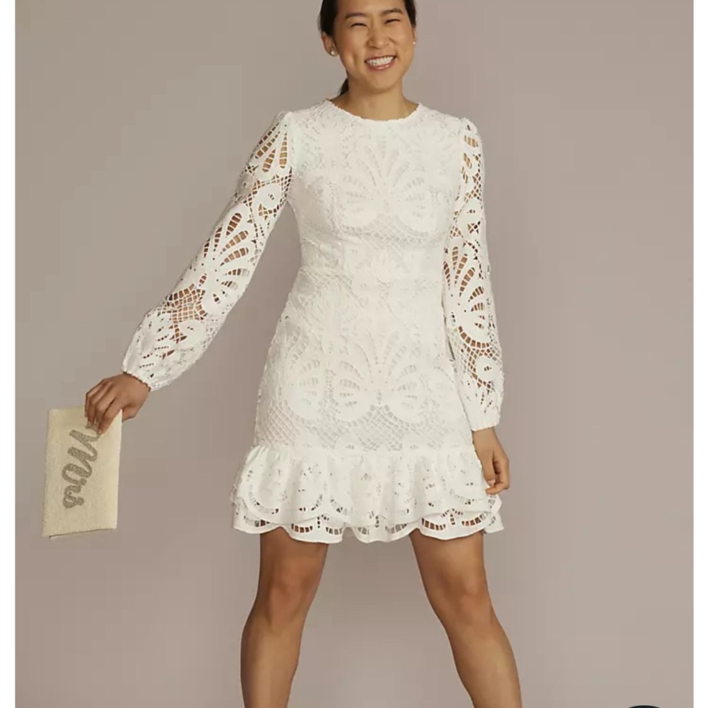 White David’s bridal lace bridal shower dress